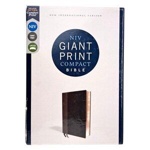 Zondervan NIV Giant Print Compact Bible Black Leathersoft Lay-Flat Comfort New